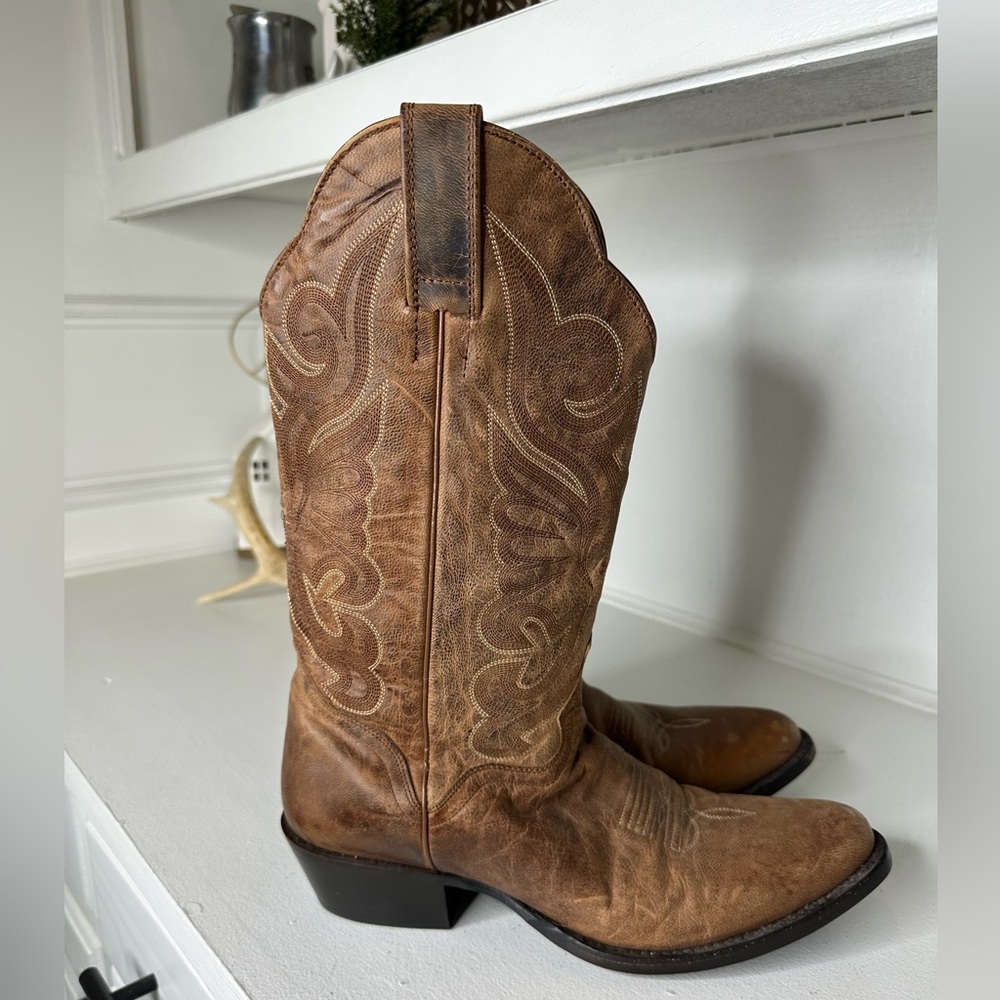 **SOLD**Vintage J.B. Dillon Genuine Goat Leather Western Cowboy Boots - Picture 5 of 9